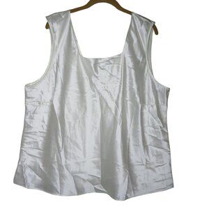 Vintage Escapades Womens 3X White Sleeveless Blouse Tank Made In USA